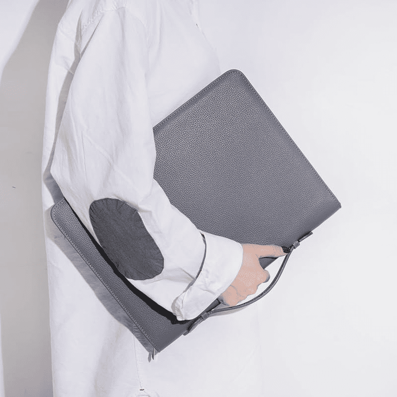 Wonderpool Travel Zippered Portfolio 3 Ring Binder A4 Padfolio Document Case with Removable Clipboard Legal Pad Holder, Business Office School Organizer for Men and Women (Gray)