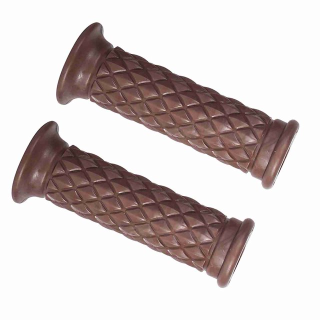 Universal Antideslizante De Goma Motocicleta Agarraderas Grips Con Rejillas Diamante, Cómodo Kit Completo