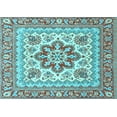 thumbnail image 1 of Ahgly Company Indoor Rectangle Medallion Light Blue Traditional Area Rugs, 5' x 7', 1 of 4