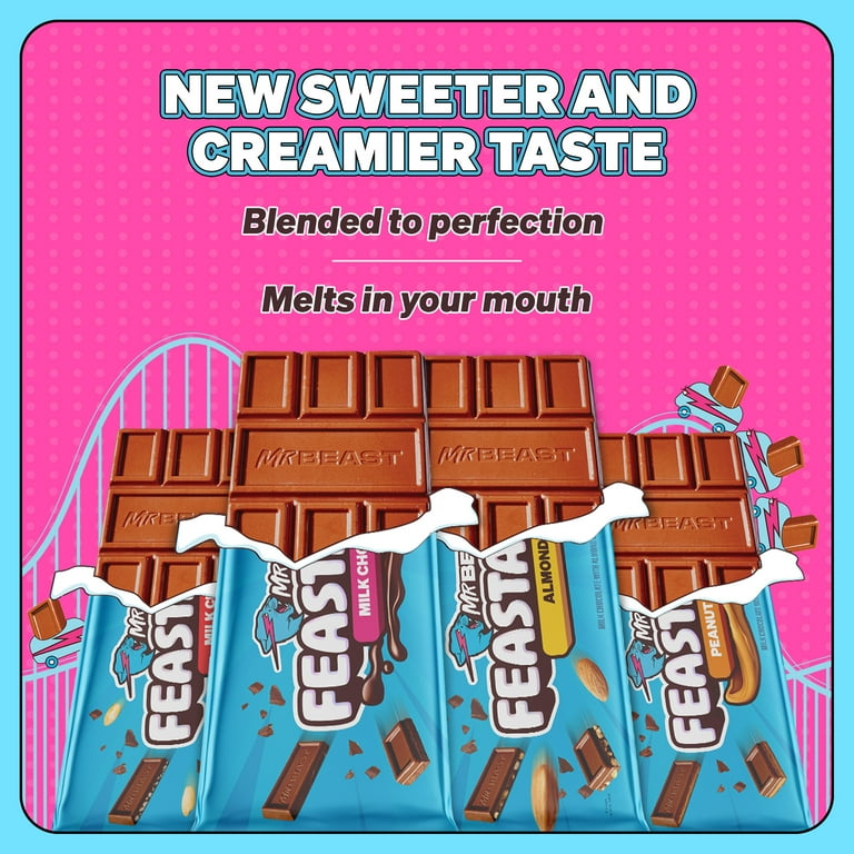 Feastables MrBeast Milk Chocolate Bar Variety Pack, 4 Count Feastables MrBeast Milk Chocolate Bar Variety Pack, 4 Count