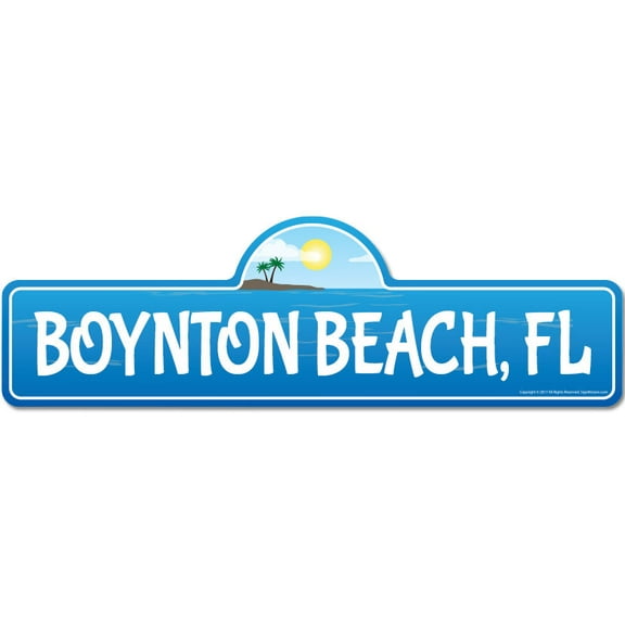 Boynton FL Florida Beach Street Sign | Indoor/Outdoor | Surfer Ocean Lover Décor For Beach House Garages Living Rooms Bedroom | Signmission Personalized Gift