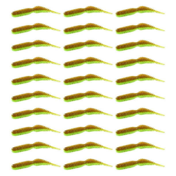 Worms de pesca señuelos Crankbait Equipo de pesca señuelos swinging portátiles señuelos de pesca para salmón de agua salada Lago al aire libre Verde 30x 40 mm0.42g