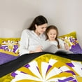 thumbnail image 4 of jejeloiu Cheerleading Cheerleader 7pcs Bedding Comforter Set,Cheer Lovers Queen Bedding Sets,Purple Yellow White Queen Sheet Sets For Teens,Luxury Bedroom Decor Reversible, 4 of 8