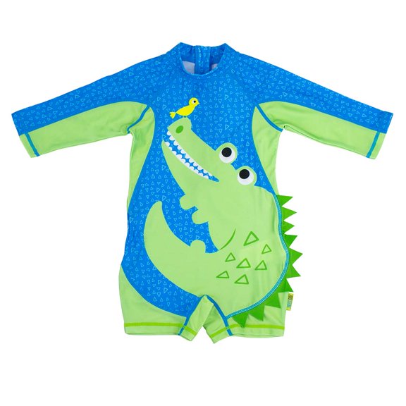 ZOOCCHINI Baby/Toddler Rash Guard One Piece Swimsuit - Aidan the Alligator