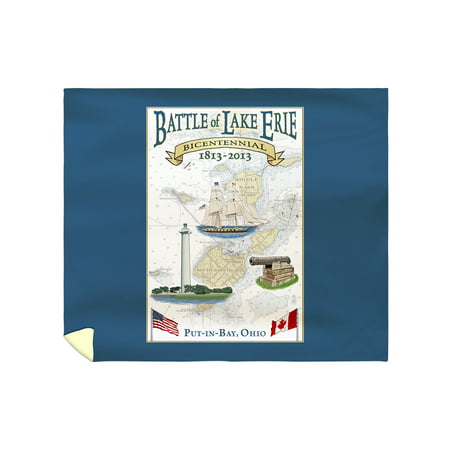 Put-In-Bay, Ohio - Battle of Lake Erie Nautical Chart - Lantern Press Artwork (88x104 King Microfiber Duvet (Best Way To Put On A Duvet Cover)