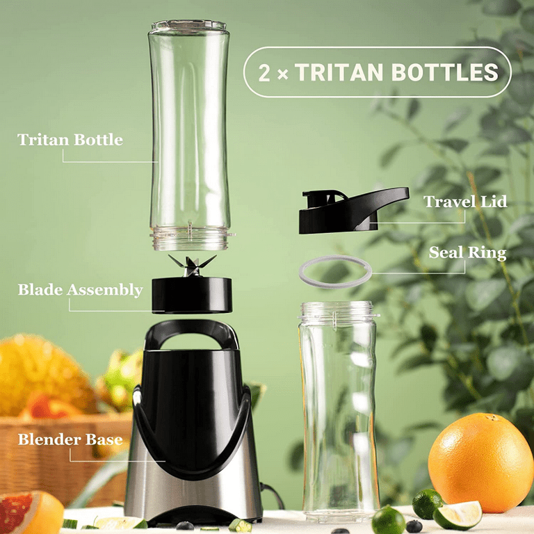 Personal Blender For Shakes And Smoothies, Powerful Smoothie Blender With  6-point Stainless Steel Blade 2 X Travel Cups 20oz Pulse Technology  BPA-Free 