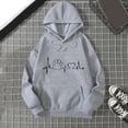 thumbnail image 2 of Bibifish Hoodies For Women Heart Beats Graphic Print Hoodies Fall Winter Casual Hoodies Long Sleeve Pullovers With Pocket, 2 of 3