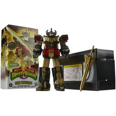 Mighty Morphin Power Rangers Megazord 7 inch Classic Figure Collector Set (Dino Megazord (Black & Gold))