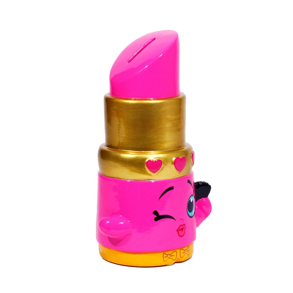 Shopkins Lippy Lips Bank With Molded Lipstick Body