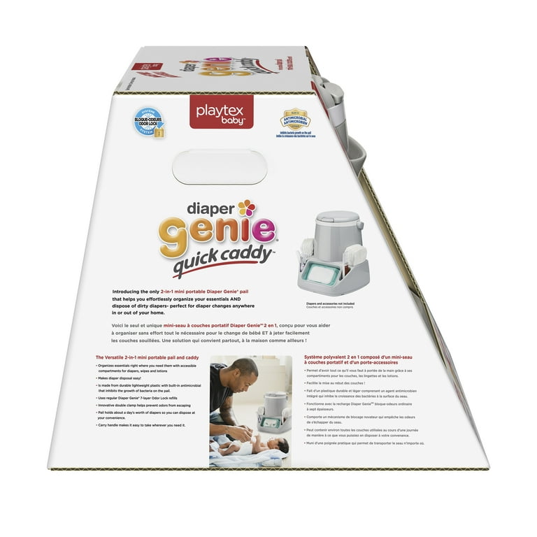 Playtex Diaper Genie Quick Caddy Mini Portable Diaper Pail with