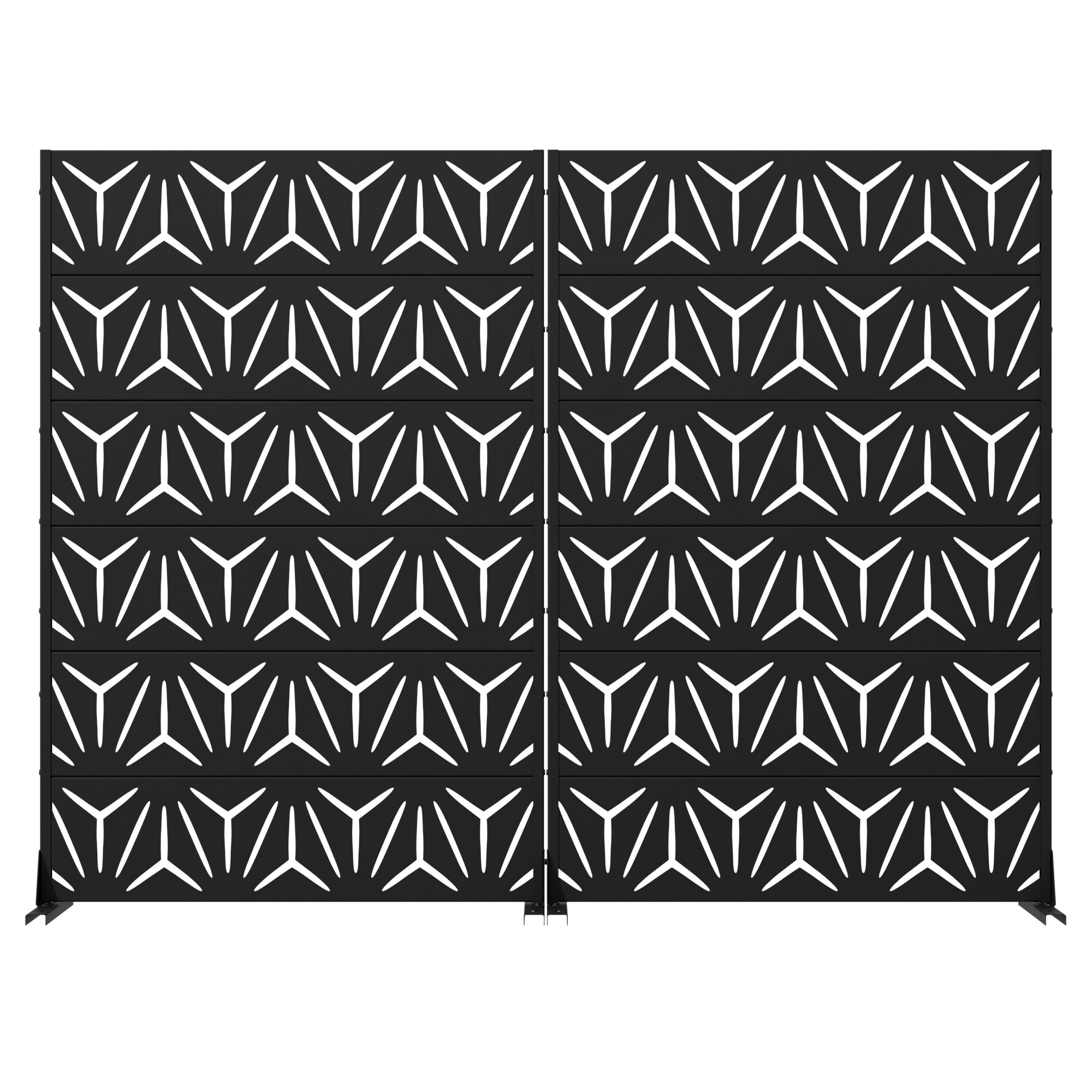 MAYEERTY 6 Panels Metal Outdoor Privacy Screen Panel Garden Divider Patio Backyard Decorative Privacy Fence 2Pcs, 72×47.2×15.7in