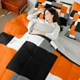 thumbnail image 4 of Castle Fairy Abstract Square Bedding Comforter Set,Black Grey Orange Full Bedding Set, 4 of 8