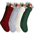 thumbnail image 2 of Calcetines largos personalizados para decoración del hogar, medias largas navideñas con patrón de tejido de Cable, decoración navideña, 2023, 2 of 4