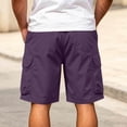 thumbnail image 4 of Riecok Men Cargo Shorts with Pockets Elastic Waist Drawstring Quick Dry Workout Shorts Solid Summer Hiking Clothes, 4 of 8