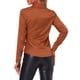 thumbnail image 3 of BLUSA DE SATÉN PARA MUJERES INSPIRE CHIC DE MANGA LARGA CON CUELLO PUNTA Y BOTONES TAMAÑO 2XL COLOR CAFÉ, 3 of 5