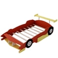 thumbnail image 6 of Race Car-Shaped Bed Mattress Foundation with Wheels, Bed Frame Storage Bed w/ Wooden Slats for Boy Girl, No Box Spring Needed, Easy Assembly, 6 of 9