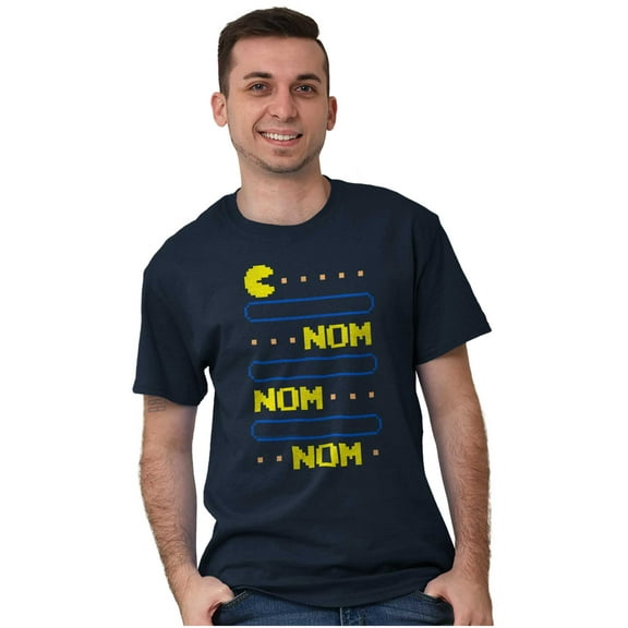 PACMAN Nom Nom Hungry Foodie Gamer Men's Graphic T Shirt Tees Brisco Brands S