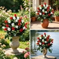 thumbnail image 2 of Artificial Cemetery Flowers, Gravesite Decoration Roses, Memorial Bouquets with Cemetery Vase, Vibrant and Long-Lasting Colors F ZZyuan, 2 of 6