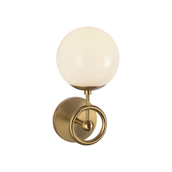 Alora Lighting WV407306BGGO Fiore 12" Tall Bathroom Sconce - Brushed Gold / Glossy Opal