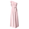 thumbnail image 5 of Riforla Women's Summer One Shoulder Ruffle Dress Sleeveless Boho Flowy Maxi Dresses Sleeveless Maxi Dress Pink XXL, 5 of 6