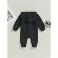 thumbnail image 4 of Bagilaanoe Newborn Baby Girl Boys Fall Hooded Jumpsuits Solid Color Long Sleeve Bodysuit 3M 6M 12M Infant Zip Up One Piece Romper, 4 of 8