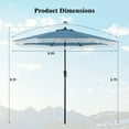 thumbnail image 3 of Gymax 9 FT Patio Umbrella 2-Tier Market Table Umbrella w/ Crank Handle Push Button Tilt, 3 of 10