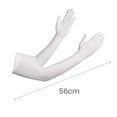 thumbnail image 6 of 1 Pair Silicone Anti-slip Palm Flip Fingertip Long Arm Sleeves Solid Color Anti-UV High Elasticity Women Outdoor Ice Silk Long Cycling Gloves Costume Accessories, 6 of 8