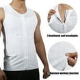 thumbnail image 4 of Unique Bargains Men Body Slimming Tummy Shaper Control Underwear with Zipper Stretch Shapewear Polyester White M, 4 of 7