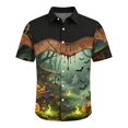 thumbnail image 4 of Men's Halloween Shirts Candy Spider Graphic Short Sleeve Spooky T Shirt Pumpkin Print Collared Funny Fall Tees 4XL, 4 of 5
