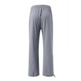 thumbnail image 5 of ORQ Casual Thin Summer Elastic Waist Cotton Linen Plain Women Trousers, 5 of 5