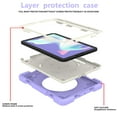 thumbnail image 3 of iPad Mini 6 Case Kids 2021 Military Grade Shockproof Silicone w/Pencil Holder - Stand - Handle - Shoulder Strap Heavy Duty Shock Resistant Rugged with 360 Degree Swivel Handle Case, Purple, 3 of 8