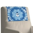 thumbnail image 4 of SCRAWLGOD Christmas Snowman Snowflake Print Blue White Recliner Headrest Protector, 2 Pcs Anti-Slip Waterproof Head Rest Cover, PU Leather Recliner Headrest Cover for Sofa,Office Chair 17x27 in, 4 of 7