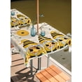 thumbnail image 2 of Outdoor Tablecloth with Umbrella Hole for Patio/Picnic/Party/Camping, Yellow Bees Gnomes Waterproof Table Cloth Square Cover Washable, Spring Floral Branches Pastoral (54"x 54"), 2 of 8