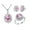 Pink, variant on Women Jewelry Necklace Earrings and Ring Set with Cubic Zirconia Crystals T466 (Light Blue, 8)