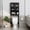 Black, variant on XC Over The Toilet Storage Cabinet With Adjustable Shelf And Double Doors, Bathroom Space Saver Organizer Above Toilet With Open Shelf, Taller Wooden Free Standing Toilet Rack