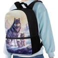 thumbnail image 3 of Uorisanigo Animal Wolf Backpack Schoolbags for Kids 17 inch Large Capacity School Backpack Casual Daypack Universal Fit Preschool Elementary Kindergarten Boys and Girls, 3 of 6