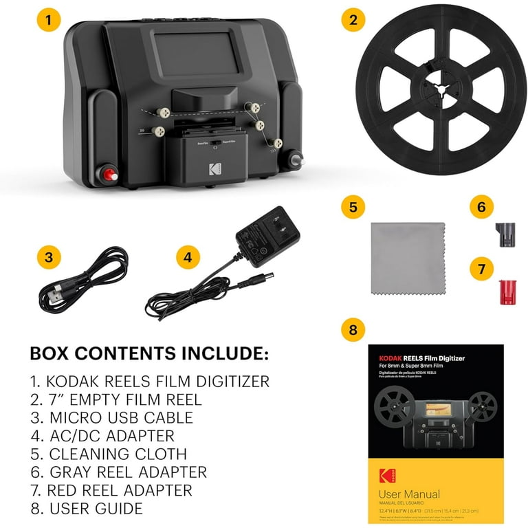 Kodak, Film Scanner & Converter, 8mm & Super 8 with 5‚Äù Screen