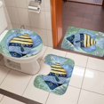 thumbnail image 5 of Coastal Fish Bathroom Rugs Set Summer Ocean Stripe Ombre Fish Coral Marine Life Non Slip Absorbent Soft Bath Mats 3 Piece Set with Bathroom Rug, U-Shaped Floor Mat, Toilet Seat Cover Large Size, 5 of 9