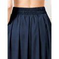 thumbnail image 4 of Womens Navy Blue Flowing Maxi Skirt A-Line Casual Solid Color, 4 of 4