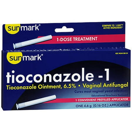 Sunmark Tioconazole-1 Vaginal Antifungal Disposable Applicator - (Best Over The Counter Antifungal)