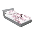 thumbnail image 2 of Japanese Fitted Sheet & Pillow Sham Set, Branch of a Flourishing Sakura Tree Flowers Cherry Blossoms Spring Theme Art, Decorative Printed 4 Piece Bedding Decor Set, Twin, Pink Dark Brown, by Ambesonne, 2 of 3