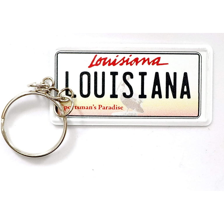 Louisiana License Plate Aluminum Ultra-Slim Rectangular Souvenir Keychain