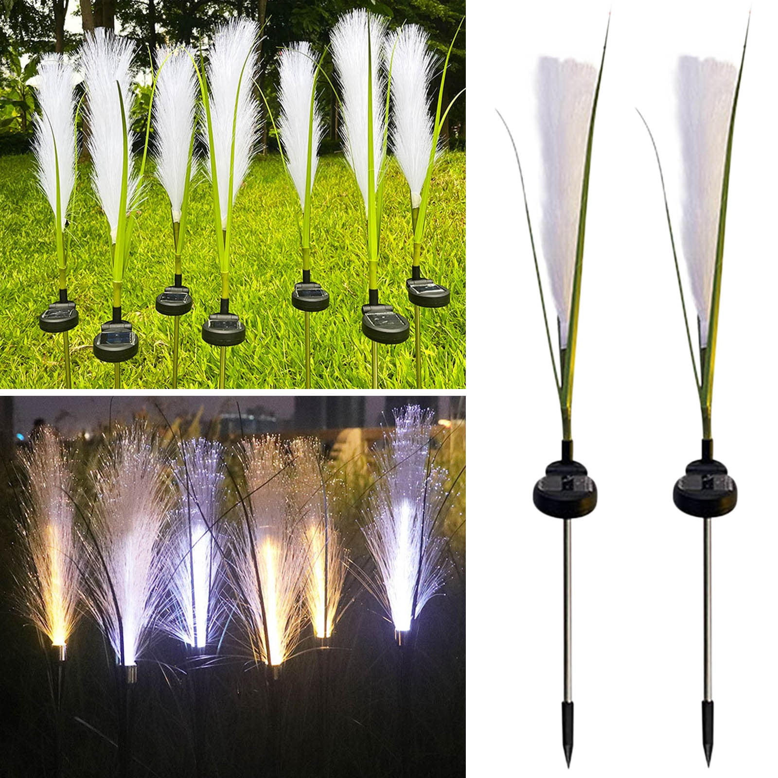 Aidoshy Solar Garden Lights - New Upgraded Solar Swaying Light, Fiber Light, Sway By Wind, Solar Outdoor Lights, Yard Patio Decoration (2 Pack),Solar Street Lights Outdoor