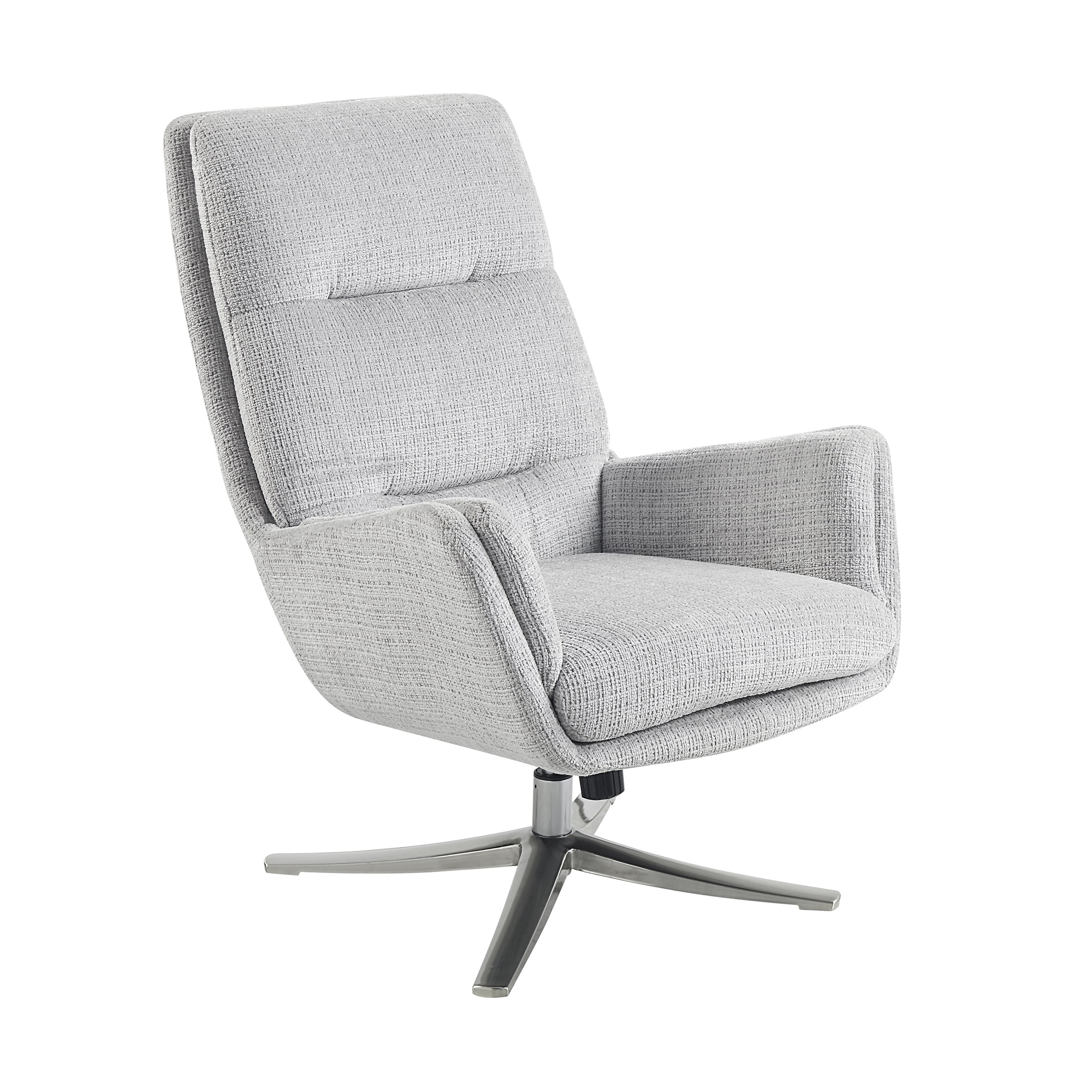 OakvillePark Windmere Chenille Swivel Chair with Ottoman, Gray