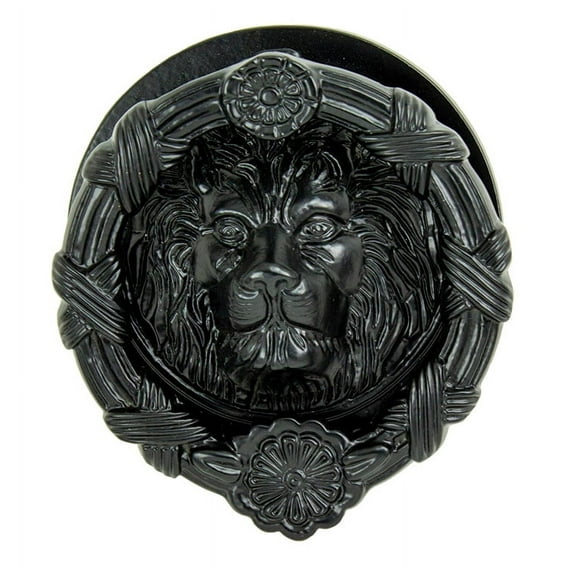 Hand Forged Cast Iron Black Royal Venetian Lion Head Decorative Door Knocker