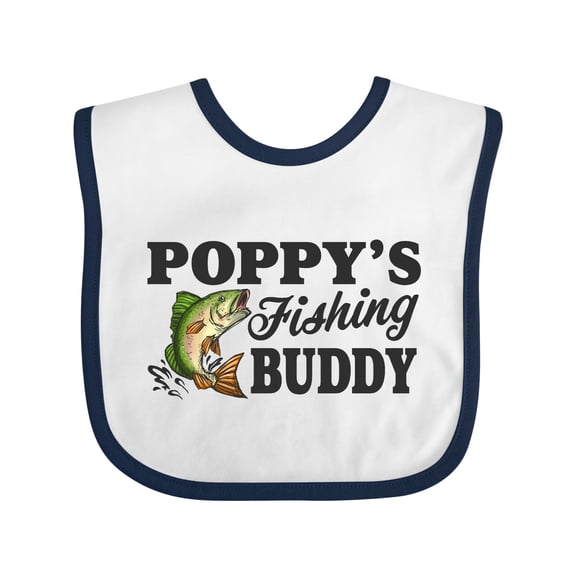 Inktastic Poppy's Fishing Buddy Boys Baby Bib