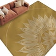 thumbnail image 2 of Brown Boho Area Rug 5x8 FT, Non Slip Bedroom Throw Carpet, Middle Century Abstract Floral Ethnic Art Washable Soft Floor Carpet Non-Shedding Rug for Living Room Nursery Dorm Office, 2 of 9