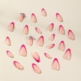 thumbnail image 4 of Fofosbeauty Christmas Nails 24pcs Press on False Nails Tips, Almond Fake Acrylic Nails, French&nbsp;Butterfly Rose Colored, 4 of 8