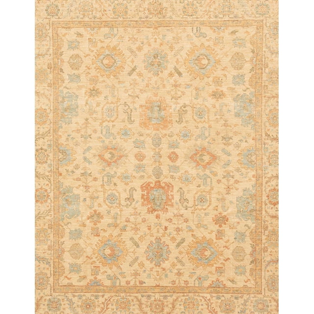 Ahgly Company Tapis d'Intérieur Rectangulaires Abstraits Orange de Style Oriental, 8 Pieds x 12 Pieds