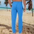 thumbnail image 7 of JGNGSHN Pajama for Men Drawstring Pants with Pocket Button Fly Elastic Waist Srtaight Leg Lounge Pounge Pants Casual Loose Fit Solid Color Trousers, 7 of 7